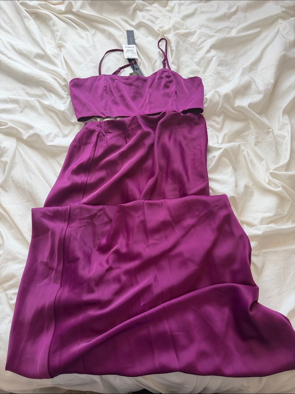 House of Harlow 1960 purple Satin Spaghetti-Strap 2 piece set